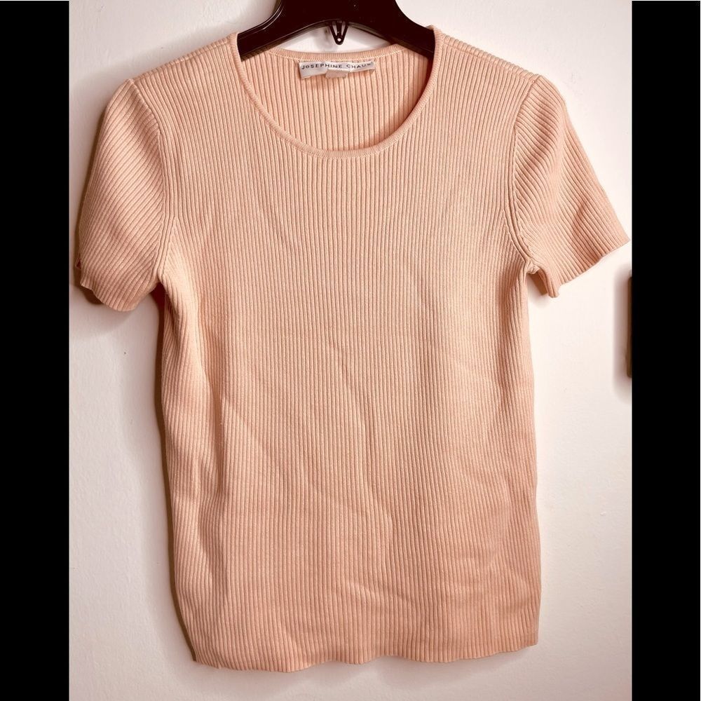 Josephine Chaus Short Sleeve ribbed Sweater top size small